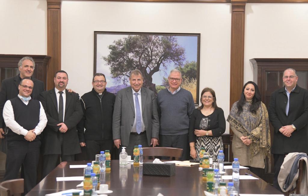 جانب من استقبال وفد البطريركية اللاتينية في القدس