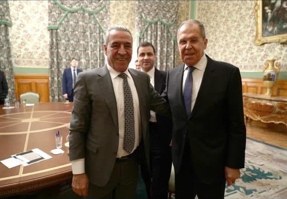 الوزير الشيخ خلال لقائه وزير الخارجية الروسي سيرغي لافروف