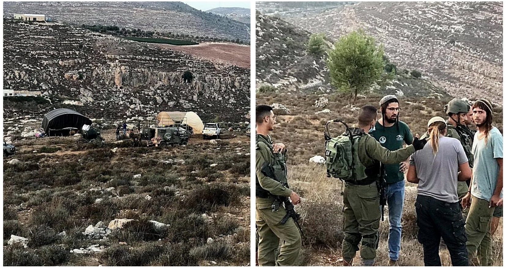 مستوطنون ينصبون خياما في منطقة الرفيد التابعة لأراضي بلدة سنجل شمال رام الله