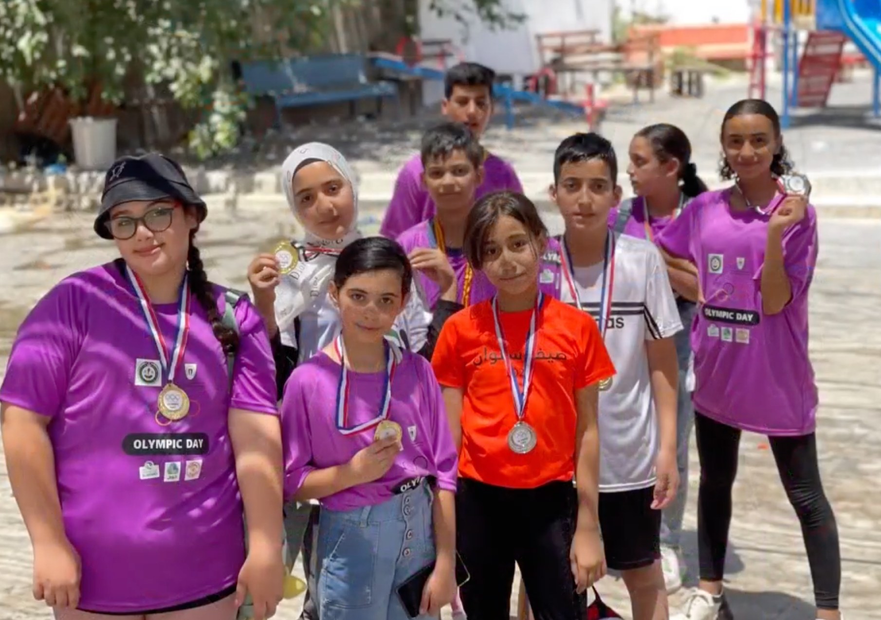 جانب من الأطفال المشاركين في المهرجان