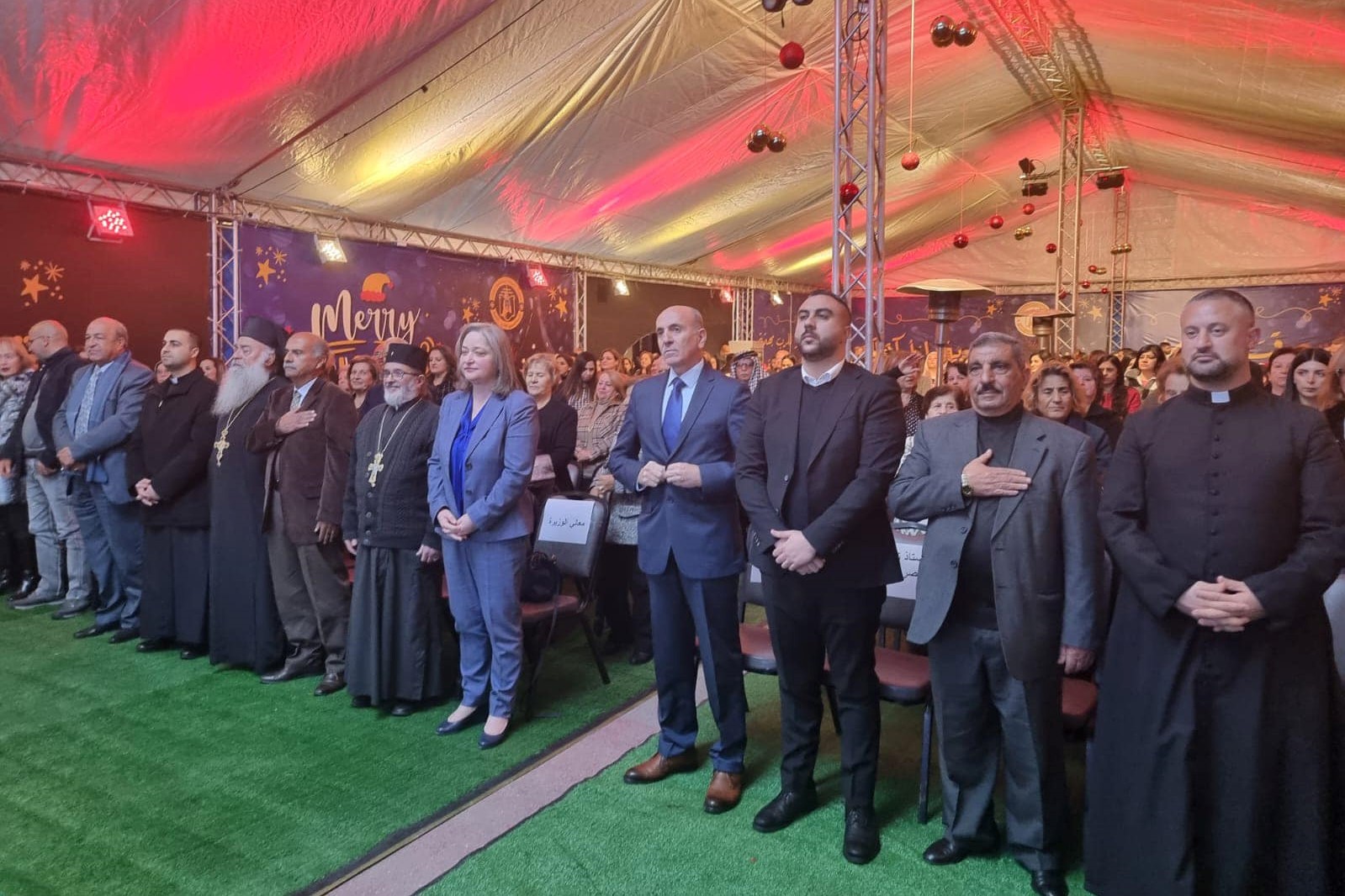 جانب من افتتاح فعاليات عيد الميلاد المجيد في بلدة الطيبة شرق رام الله