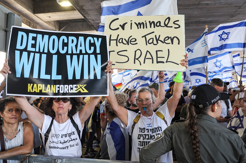 جانب من الاحتجاجات (تصوير: أ ف ب)