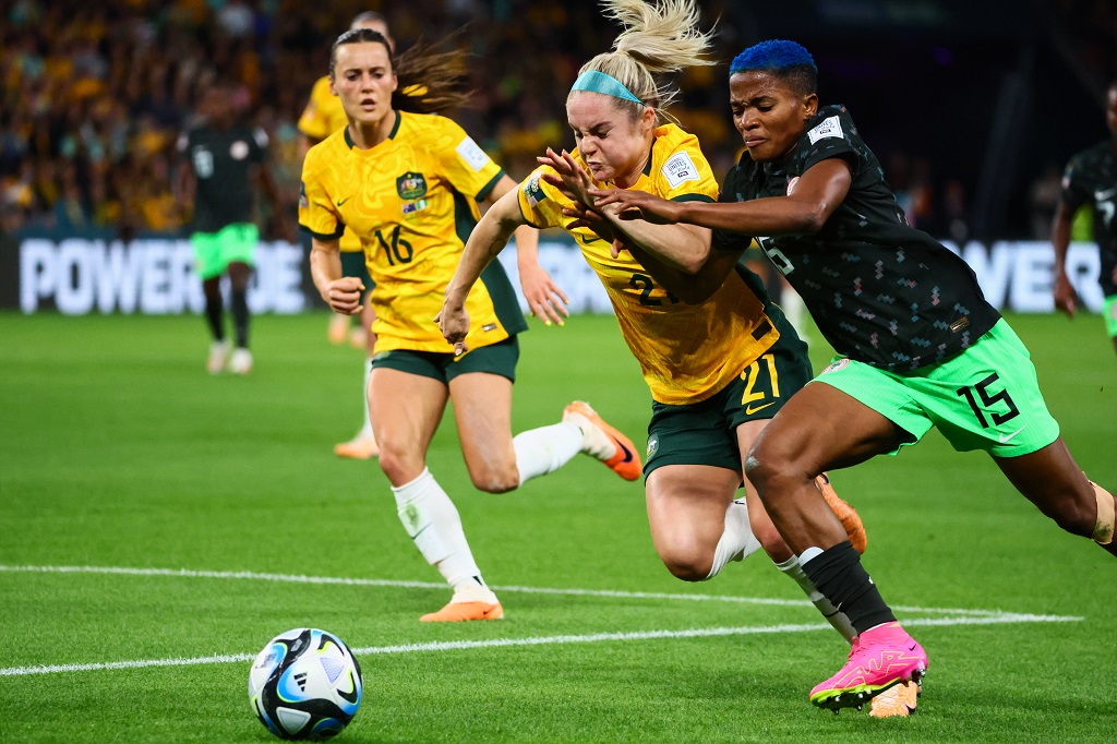 جانب من مباراة نيجيريا وأستراليا (تصوير: أ ف ب)