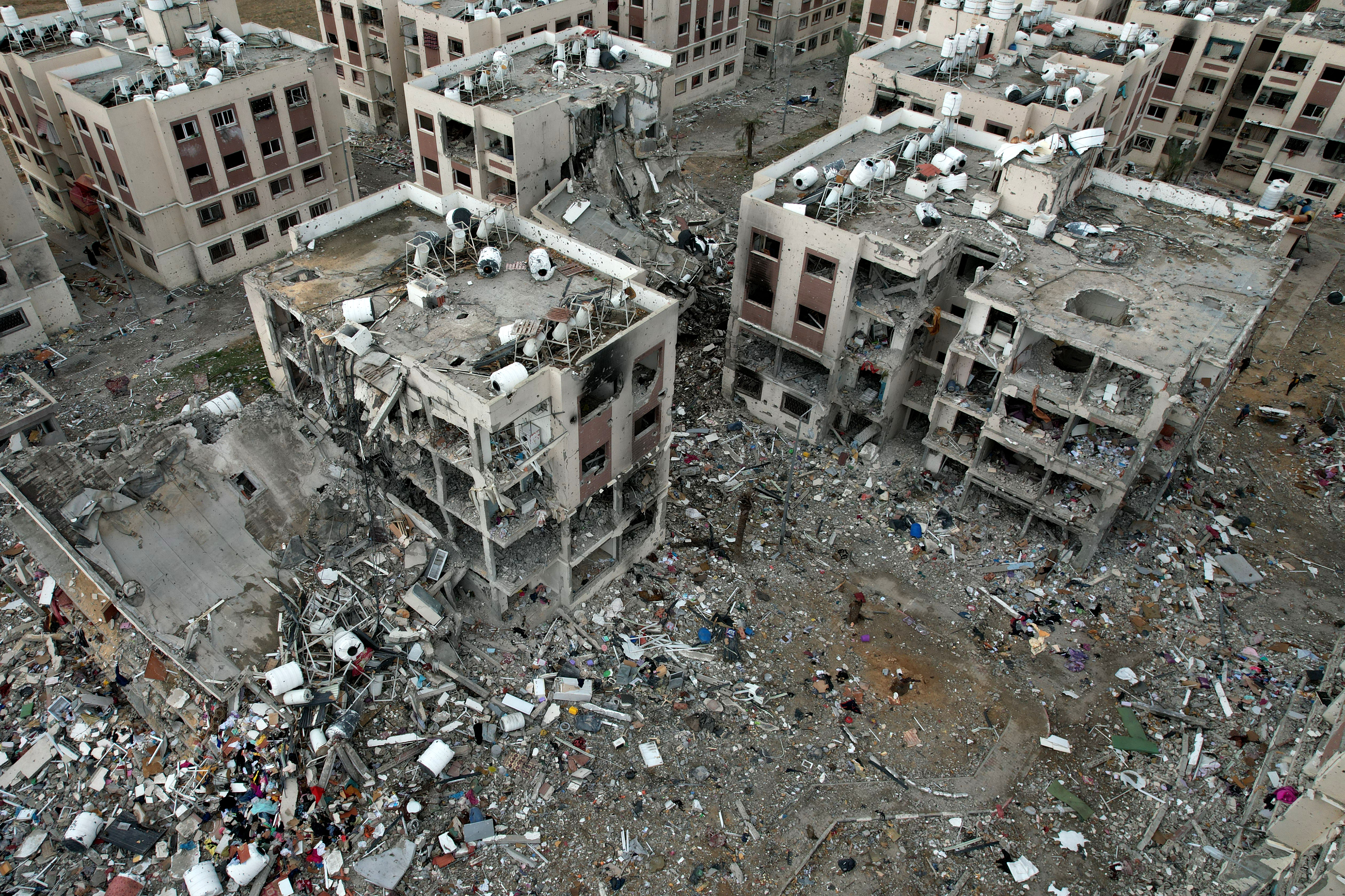 أحد الأحياء السكنية المدمرة في غزة بسبب العدوان 