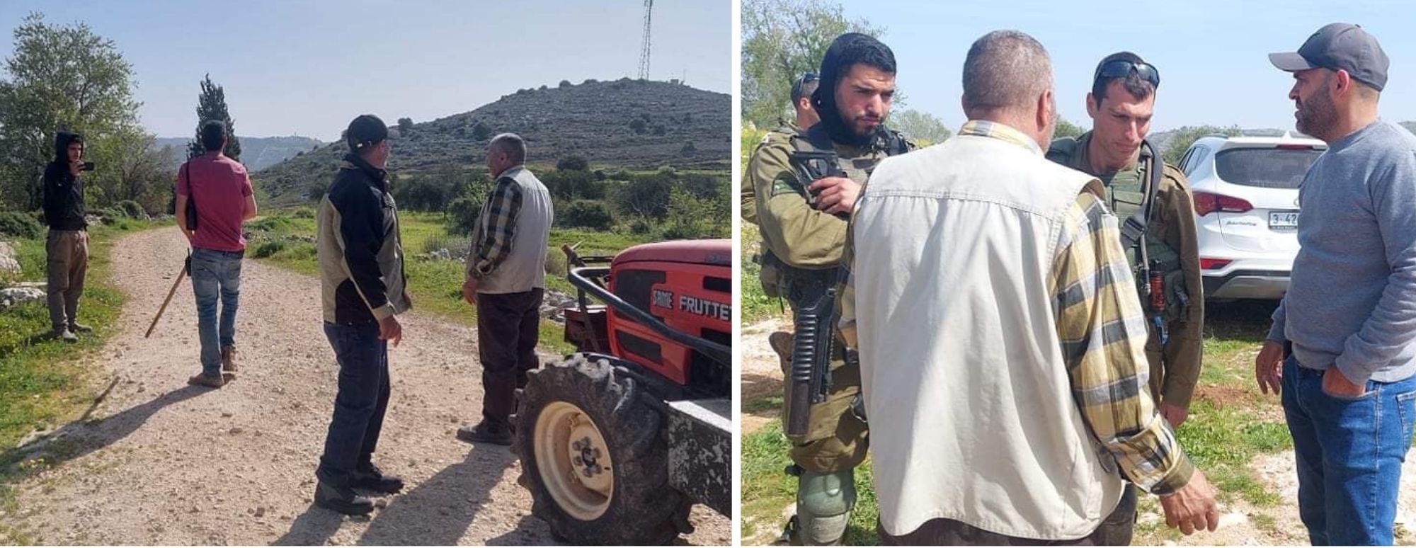 مستوطنون بحماية قوات الاحتلال يمنعون  المزارعين من حراثة أراضيهم في سنجل 