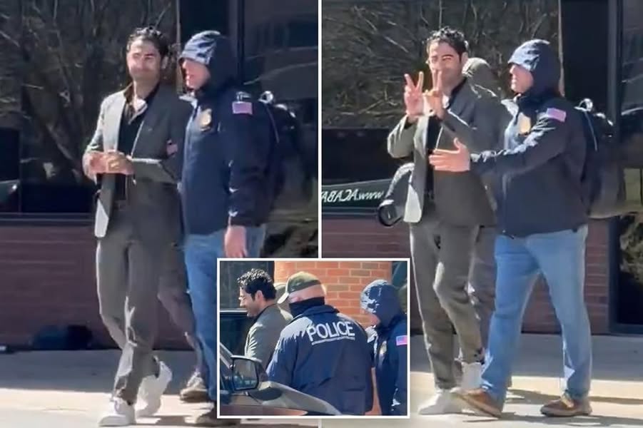 أثناء اعتقال الطالب الفلسطيني محسن مهداوي 