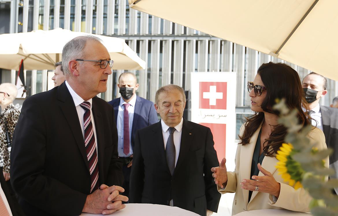 الرئيس السويسري غي بارميلن يلتقي مجموعة من الاقتصاديين والرياديين في رام الله (تصوير: حذيفة سرور/وفا)