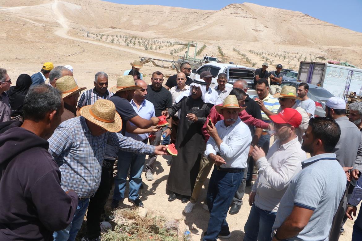 خلال افتتاح موسم حصاد البطيخ في الأغوار (تصوير: سليمان أبو سرور/وفا)