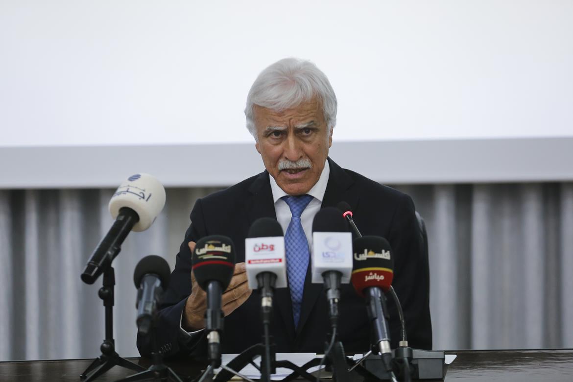 الوزير عورتاني خلال المؤتمر الصحفي (عدسة: محمد أبو زيد/وفا)