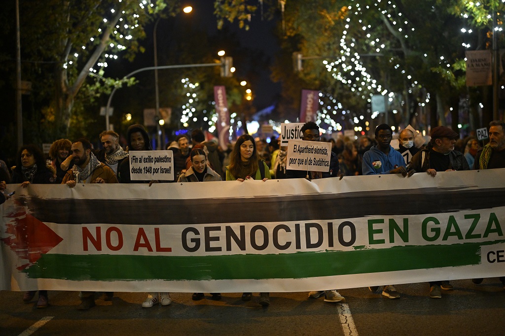 تظاهرة في العاصمة الإسبانية مدريد (الأناضول)