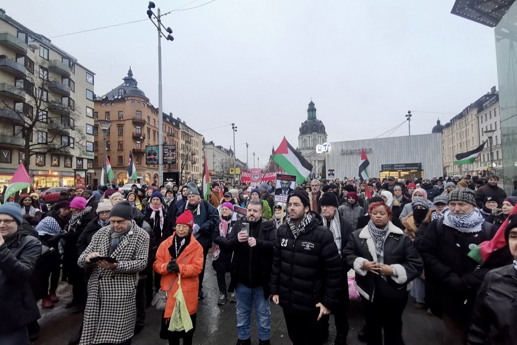 تظاهرة في العاصمة السويدية ستوكهولم (الأناضول)