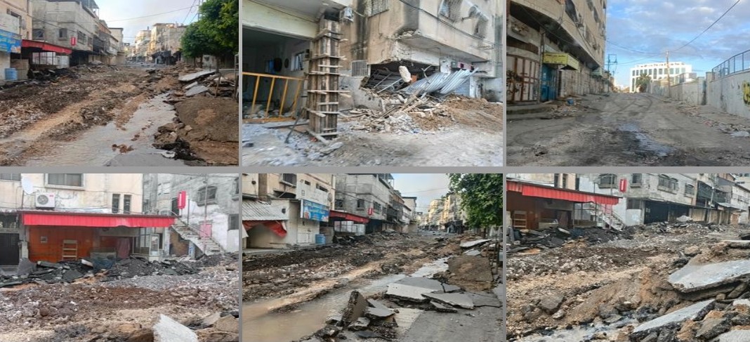 آثار الدمار الذي خلفه الاحتلال الاسرائيلي في مخيم طولكرم