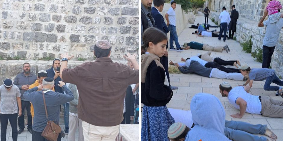 مستعمرون يؤدون طقوسا تلمودية في باحات المسجد الأقصى