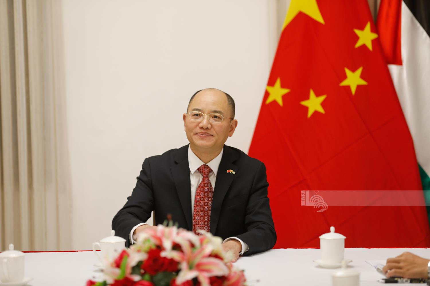 السفير الصيني لدى دولة فلسطين تشنغ جيشين (عدسة: محمد أبو زيد/وفا)