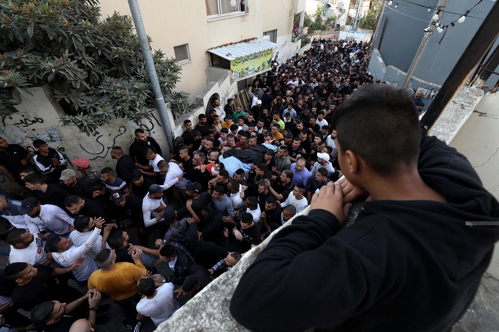تشييع جثمان الشهيد فاروق سلامة في مخيم جنين (تصوير: أيمن النوباني/وفا)