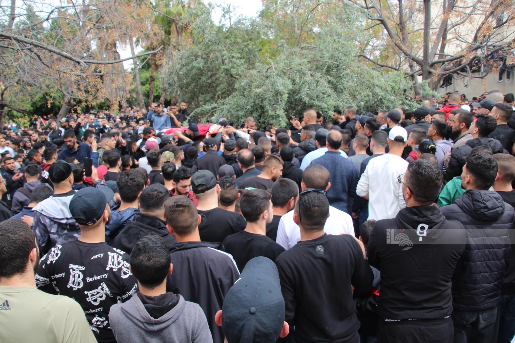 جانب من تشييع جثمان الشهيد أبو خديجة (تصوير: وفا عواد/ وفا)