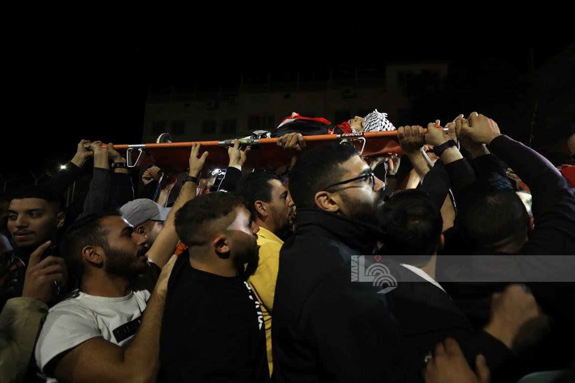 جانب من تشييع جثمان الشهيد الطفل عبد الله هواش في نابلس (تصوير: أيمن نوباني/ وفا)