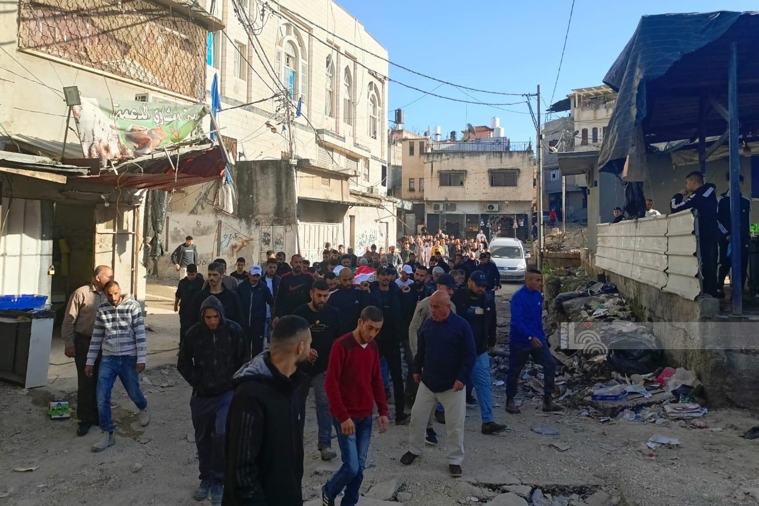 جانب من تشييع جثمان الشهيد توفيق عايد فواز حسين علي في مخيم نور شمس شرق طولكرم (تصوير: وفا عواد/وفا)