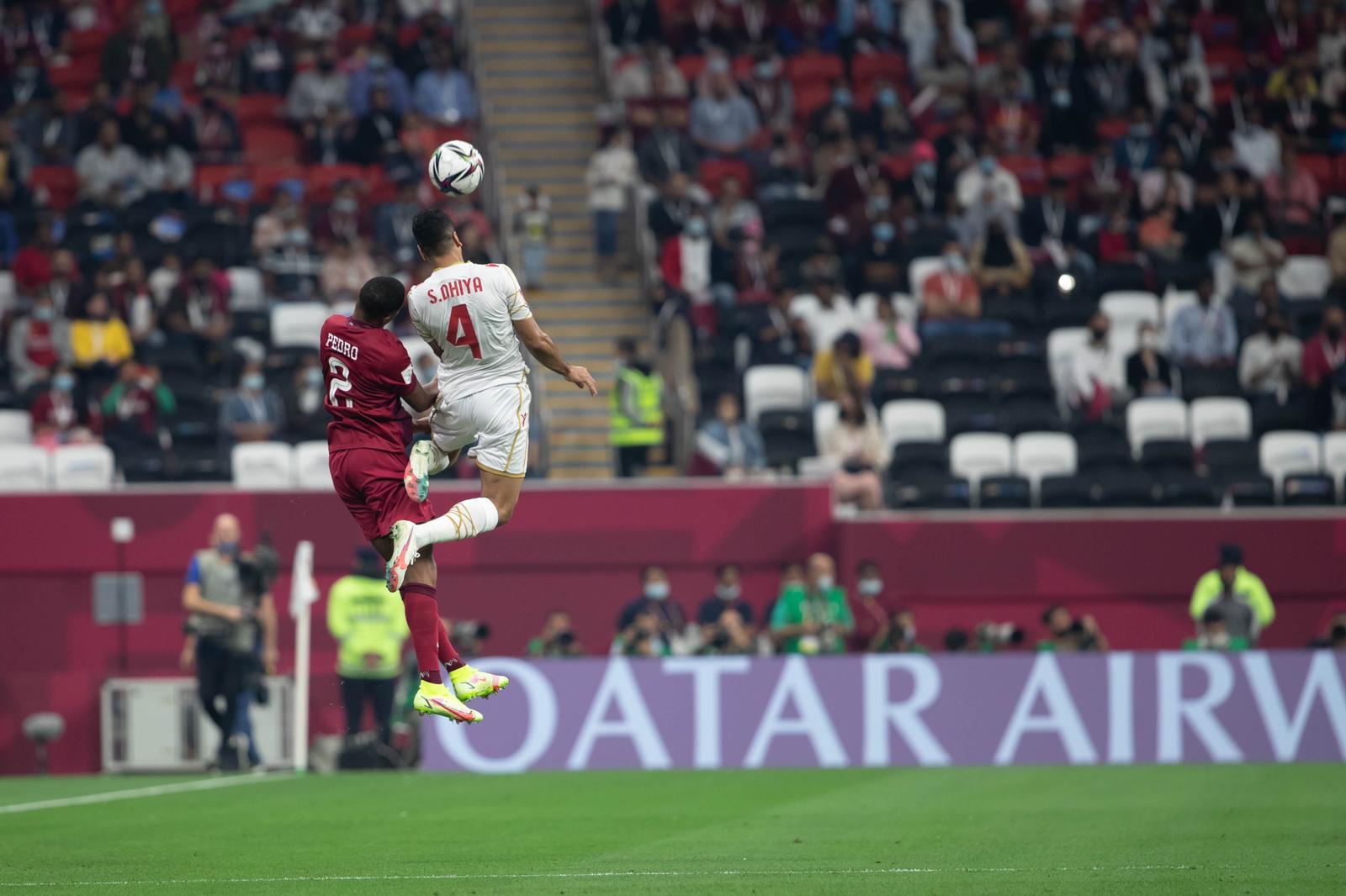 جانب من مباراة قطر والبحرين