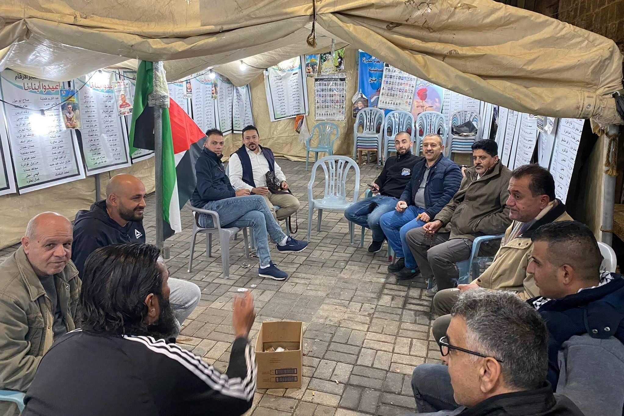 خيمة الاعتصام وسط جنين (عدسة: ثائر أبو بكر/وفا)