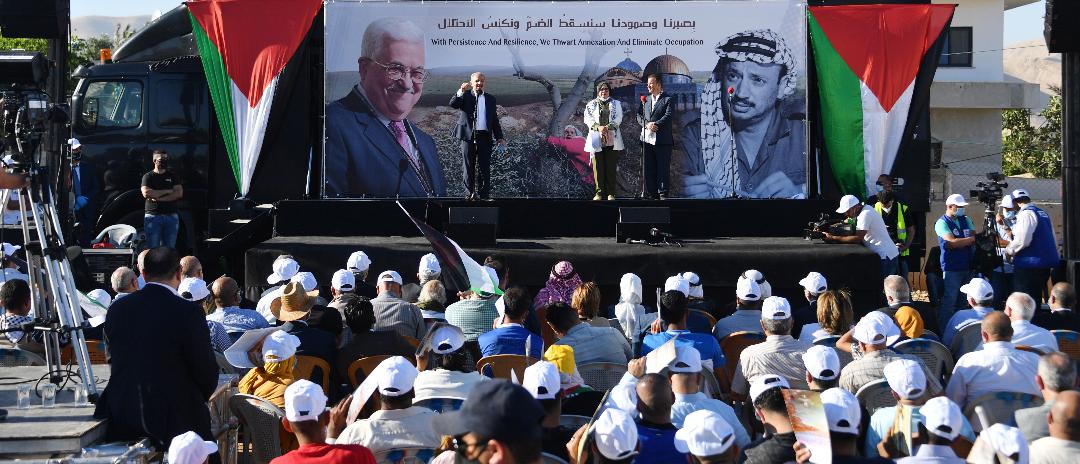 جانب من المؤتمر الوطني الثاني الذي عقد في قرية فصايل بالأغوار لمواجهة مخططات الضم (وفا)