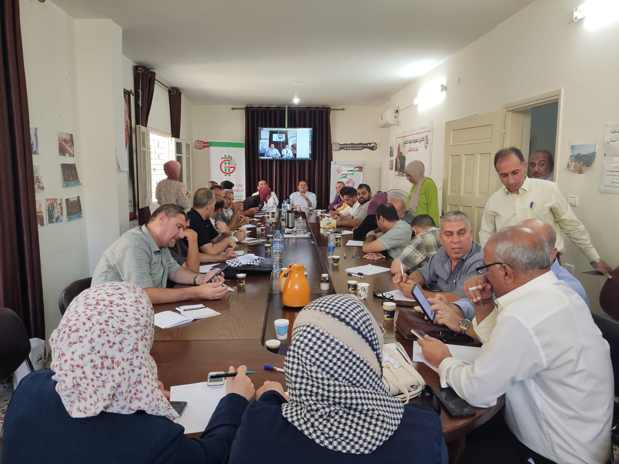 جانب من الورشة. (تصوير خضر الزعنون/وفا)