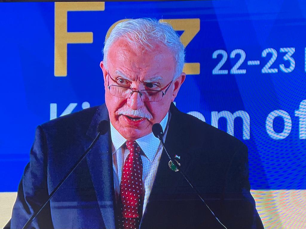 المالكي خلال مشاركته بأعمال المنتدى العالمي التاسع لتحالف الحضارات في المغرب