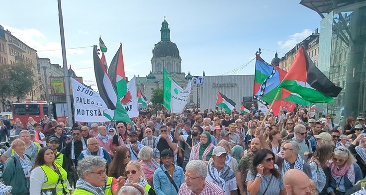 جانب من التظاهرة الحاشدة في ستوكهولم 