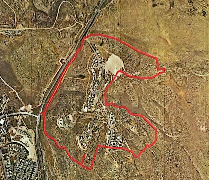 صورة لخريطة توضح الأرض المستولى عليها (المصدر: هيئة الجدار والاستيطان)