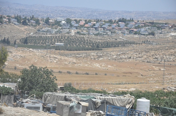 جانب من مسافر يطا حيث تظهر مستوطنة "سوسيا"