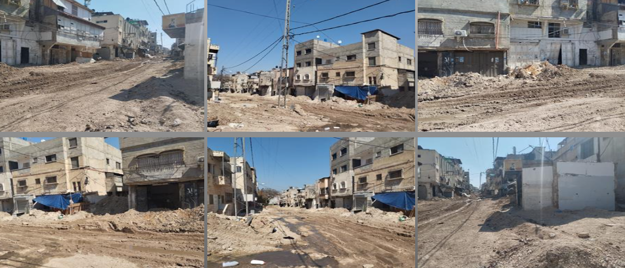 آثار الدمار الكبير الذي خلفه الاحتلال في البنية التحتية ومنازل المواطنين وممتلكاتهم في مخيم طولكرم/ تصوير (وفا)