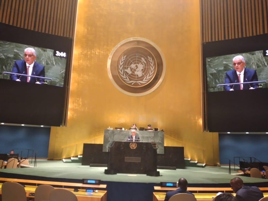 غنيم يلقي كلمة فلسطين